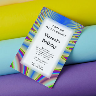 Convites Festa de aniversário do Corante Azul