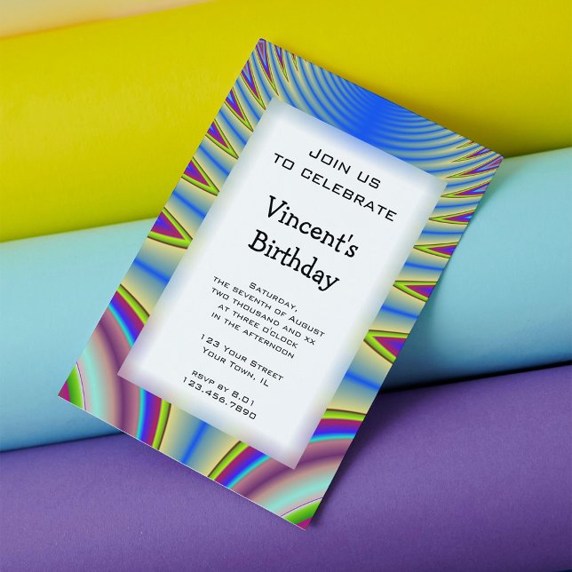 Convites Festa de aniversário do Corante Azul (Criador carregado)