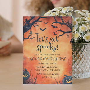 Convites Festa de aniversário do Dia das Bruxas de Laranja