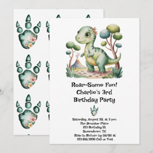 Convites Festa de aniversário do Dinossaur Adventure Boy