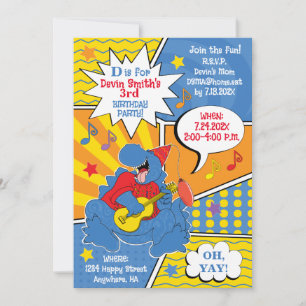 Convites Festa de aniversário do dinossauro