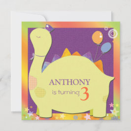 Convites Festa de aniversário do Dinossauro Bonito do Festa