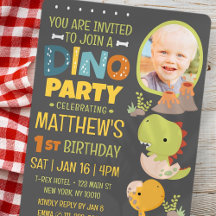 Festa de aniversário do Dinossauro Dino Kid Modern