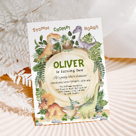Convites Festa de aniversário do dinossauro | Estrada Chomp
