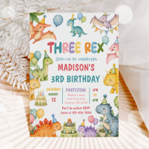 Festa de Aniversário do Dinossauro Três Rex 3 anos