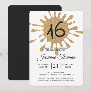 Convites Festa de aniversário do doce 16 Dourados do