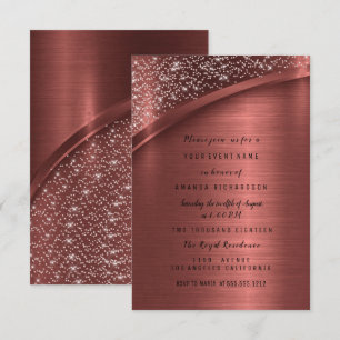 Convites Festa de aniversário do doce de bronze do brilho