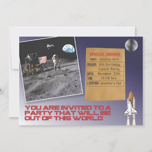 Convites Festa de aniversário do espaço (Frente)