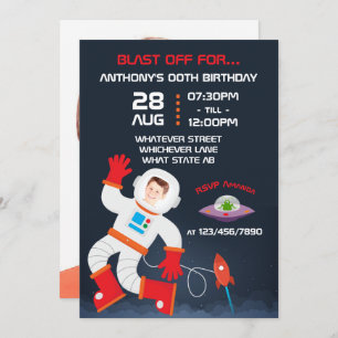 Convites Festa de aniversário do Espaço Exterior personaliz