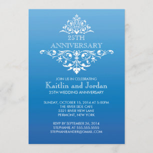 Convites Festa de Aniversário do Flourado Azul Elegante