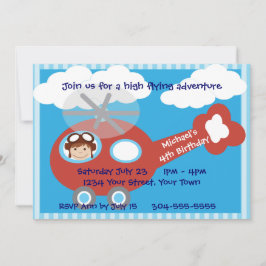 Convites Festa de aniversário do helicóptero dos miúdos