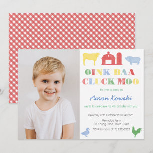 Convites Festa de aniversário do jardim zoológico Petting