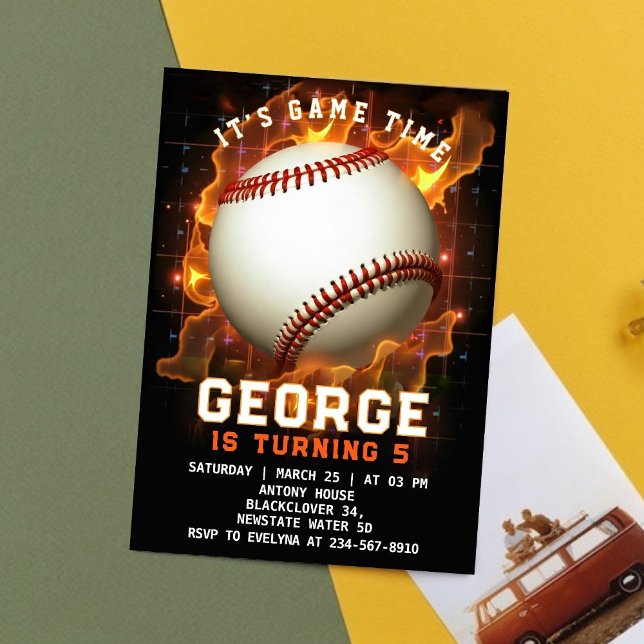 Convites Festa de aniversário do jogo de beisebol (Baseball Game Party Editable Invitation)