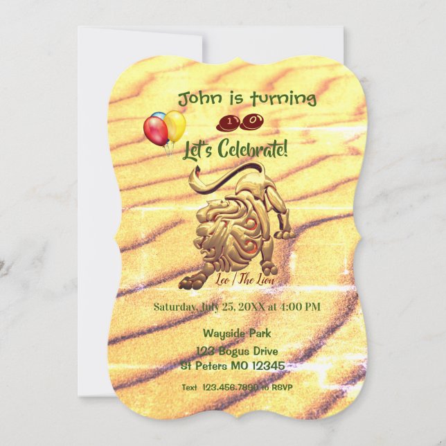 Convites Festa de Aniversário do Leo (23 de julho - 22 de a (Frente)