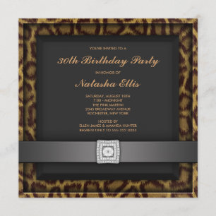 Convites Festa de Aniversário do Leopardo Qualquer Número