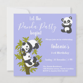 Convites Festa de Aniversário do Menino Urso Panda Fofo