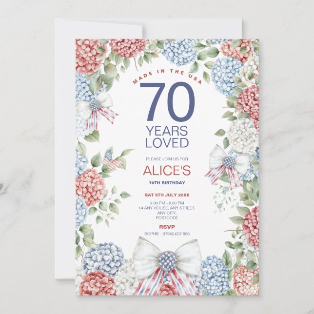 Convites festa de aniversário do Partido em 4 de julho, Mar (Frente)