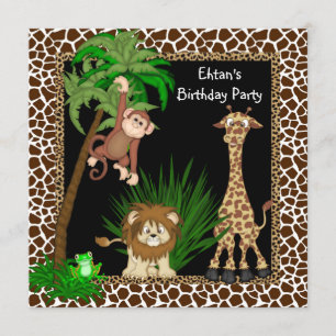 Convites Festa de aniversário do safari dos meninos