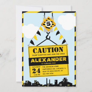 Convites Festa de aniversário do Sinal de Precaução de Cons