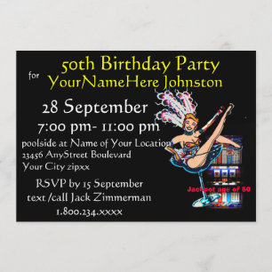Convites Festa de aniversário do slot machine 50th