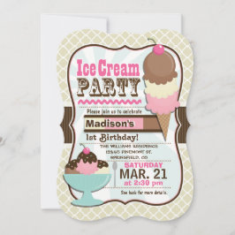 Convites Festa de aniversário do Sorvete napolitano