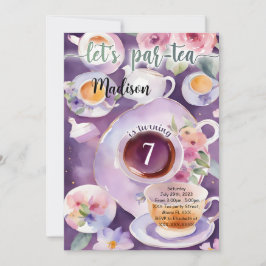 Convites Festa de aniversário do Tea Party