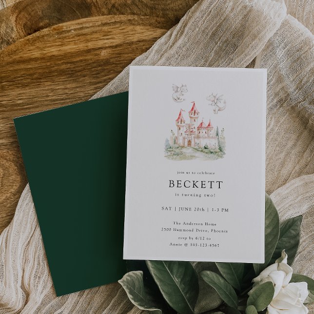 Convites Festa de Aniversário do Tema Castelo do Dragão (Criador carregado)