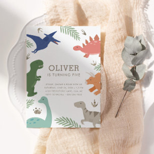 Convites Festa de aniversário do Tema do Dinossauro