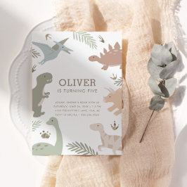 Convites Festa de aniversário do Tema do Dinossauro do Boho