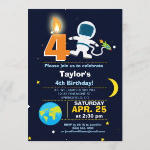 Convites Festa de aniversário do tema do espaço