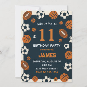 Convites Festa de aniversário do tema Futebol do Boy Sports
