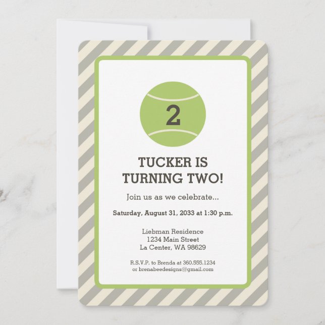 Convites Festa de aniversário do tênis (Frente)