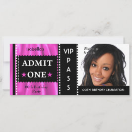 Convites Festa de aniversário do tíquete de admissão, cor-d