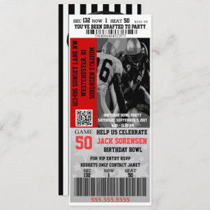 Convites Festa de aniversário do Tíquete de Futebol do Tema