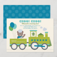 Festa de Aniversário do Urso Azul Trem Choo Choo