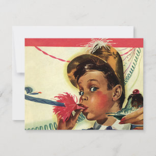 Convites Festa de aniversário do vintage, menina com