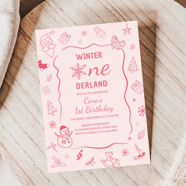 Convites Festa de Aniversário do Winter Onederland (Winter Onederland Birthday Party Invitation)
