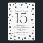 Convites Festa de aniversário Doce 15 Pontos Brilhantes Pra<br><div class="desc">Dotos Silver Glitter Doce 15 Convites de aniversário.</div>