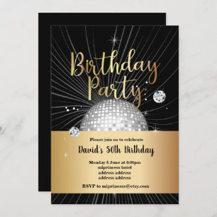 Convites festa de aniversário dos anos 70, festa da discote