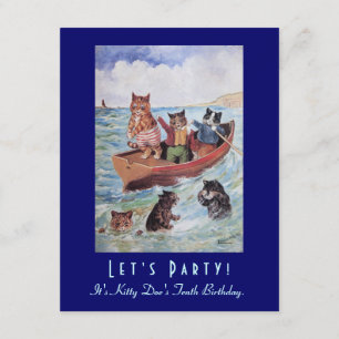 Convites Festa de aniversário dos gatos da natação de Louis