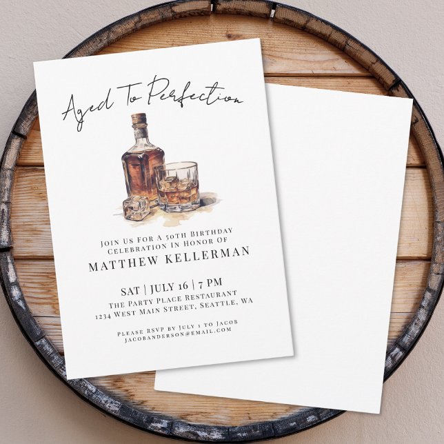 Convites Festa de Aniversário dos Homens Whisky (Whiskey Men's Birthday Party Invitation)