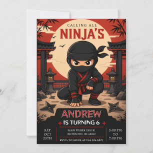 Convites Festa de aniversário dos Ninjas Pessoais