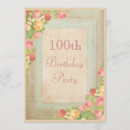 Convites Festa de aniversário dos rosas elegantes do