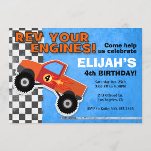 Convites Festa de aniversário dos Truck Boys EXTREME Monst
