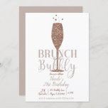 Convites Festa de aniversário Dourada de Champagne Brunch e<br><div class="desc">Personalizar para qualquer evento.</div>
