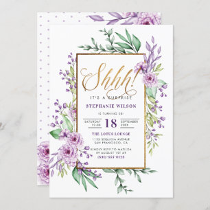 Convites Festa de aniversário Dourada de Surpresa de Cores