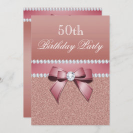 Convites Festa de aniversário Dourada romântica