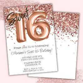 Convites Festa de aniversário Dourada Sweet 16