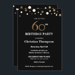 Convites Festa de aniversário Dourado e preta, 60th<br><div class="desc">Estes *gold sofisticado do falso e tema preto comemoram este evento do aniversário do marco miliário. O texto é inteiramente customizável. Elegante.


*gold um gráfico impresso</div>