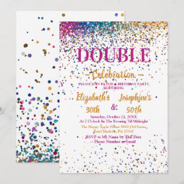 Convites Festa de aniversário Dupla Coluna Colorida Adulta